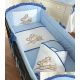 Conjunto de cama bebé  3 elementos Urso Colorido Azul